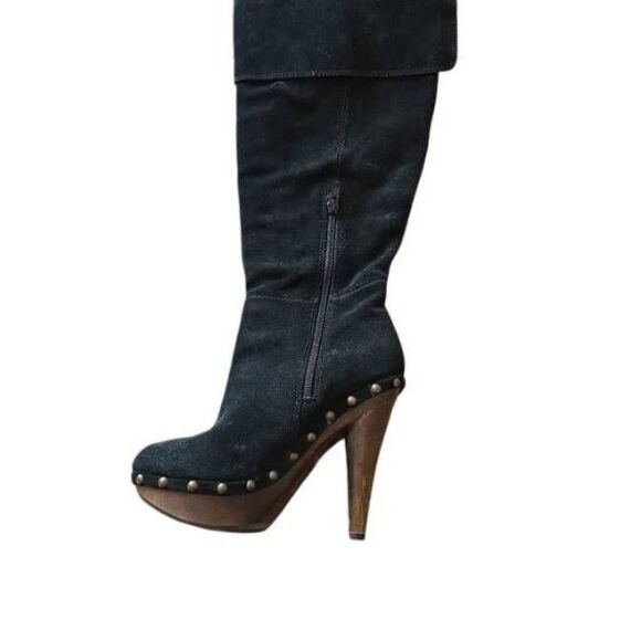 Bakers Women's Size 6.5 Suede Knee High Studded High Heel Boots - Picture 2 of 7